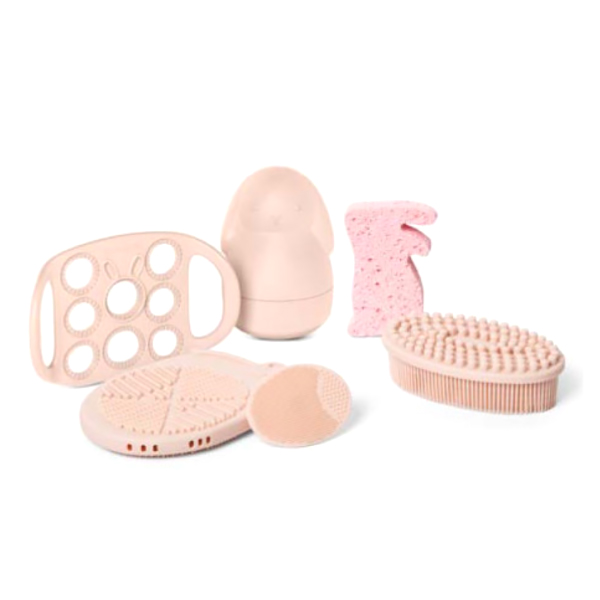 SUAVINEX SET DE BAÑO FUN TIME WONDERLAND COLOR ROSA ( NECESER-PERCHA + 6 PRODUCTOS)
