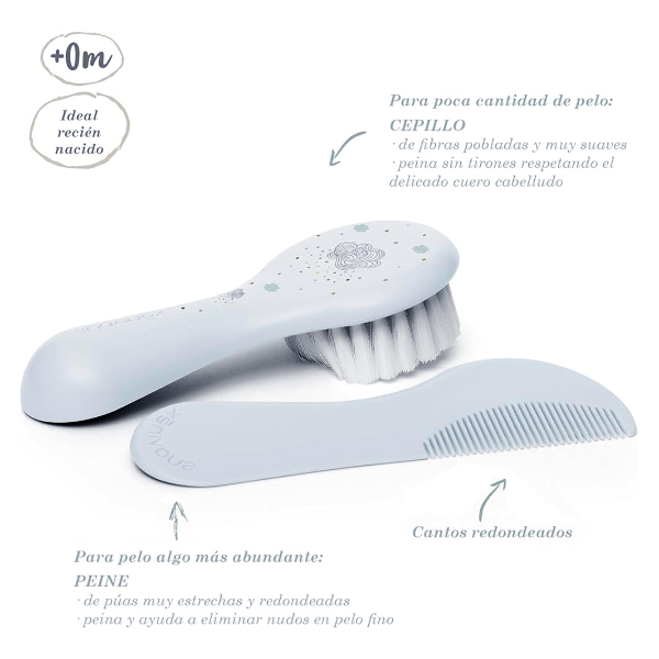 SUAVINEX SET PEINE Y CEPILLO +0M AZUL-VERDE ( 2 UNIDADES)