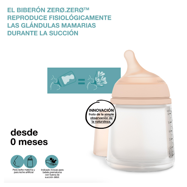 SUAVINEX SET ZERO ZERO BIBERON +0M (180ml) + CHUPETE XP PRO SILICONA +0M +BOLSA