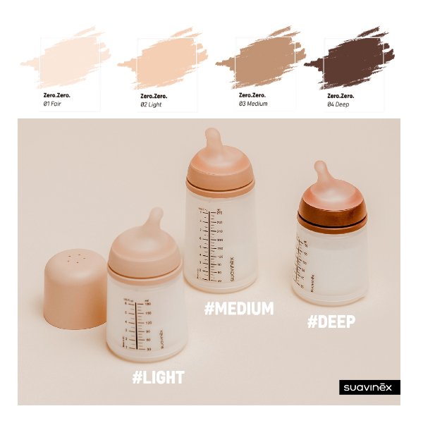 SUAVINEX SET ZERO ZERO BIBERÓN (180ML) + CHUPETE -2-2M (COLOR DEEP)