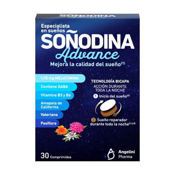 ANGELINI SOÑODINA ADVANCED MELATONINA 1,95MG (30 COMP.BICAPA)