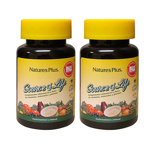NATURE'S PLUS Source of Life Complejo Vitamínico PACK (60comp x 2 UNIDADES)