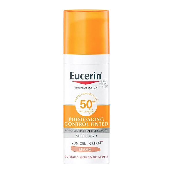 EUCERIN SUN GEL-CREME PHOTOAGING CONTROL TINTED SPF50+ TONO MEDIO (50ML)	