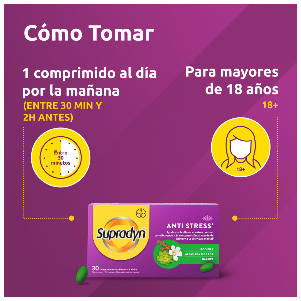 BAYER SUPRADYN ANTISTRESS -antes SERENIA (30 COMPRIMIDOS)
