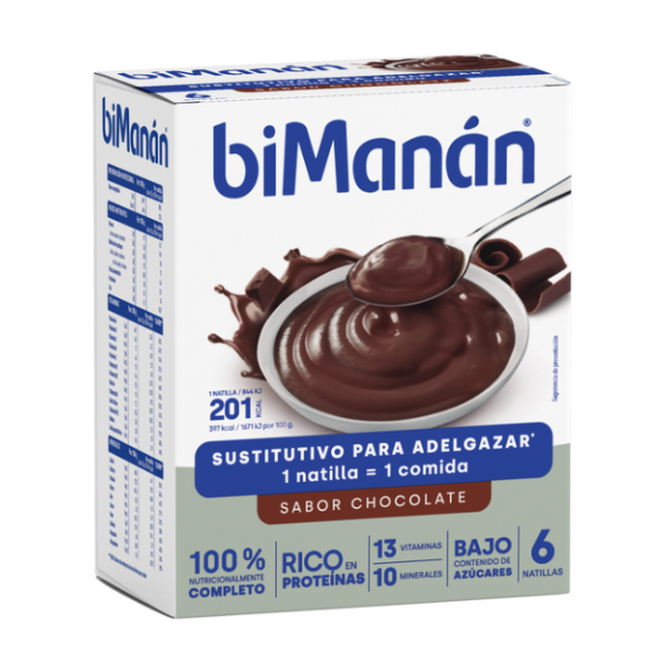 BIMANAN SUSTITUTIVE NATILLA CHOCOLATE (6 UNIDADES)