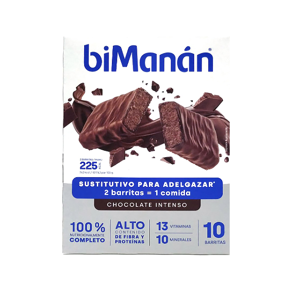 BIMANAN SUSTITUTIVE BARRITA CHOCOLATE INTENSO (10 UNIDADES)