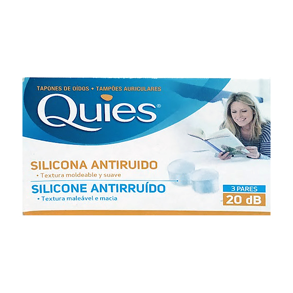 QUIES TAPONES OIDOS SILICONA ANTIRUIDO (6 UNIDADES)