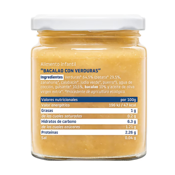 SMILEAT TARRITO BACALAO CON PATATAS Y VERDURAS  ECO (230G)