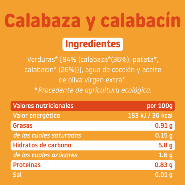 SMILEAT TARRITO CALABAZA Y CALABACIN  ECO (230g)