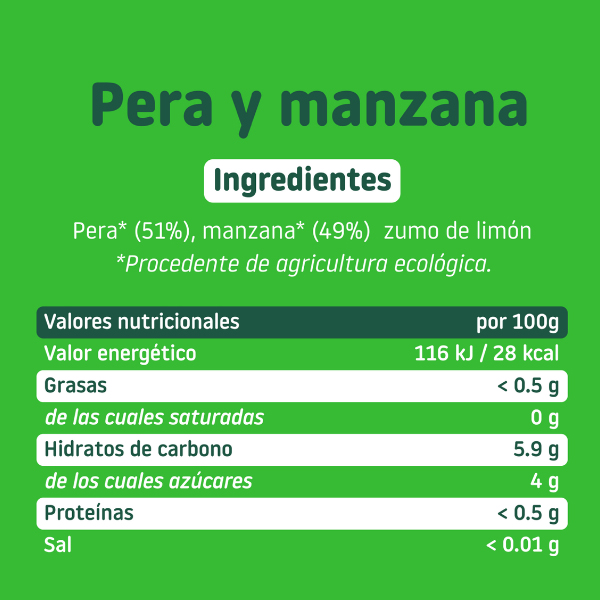 SMILEAT TARRITO PERA Y MANZANA ECO (130G)