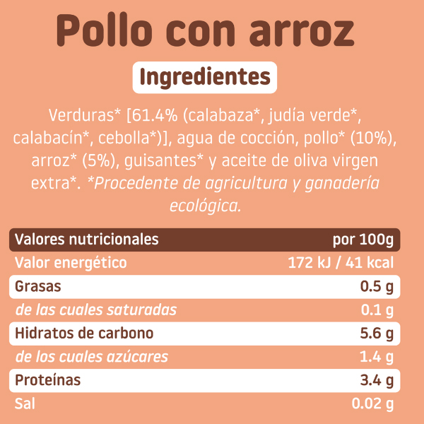 SMILEAT TARRITO POLLO CON ARROZ ECO (230g)