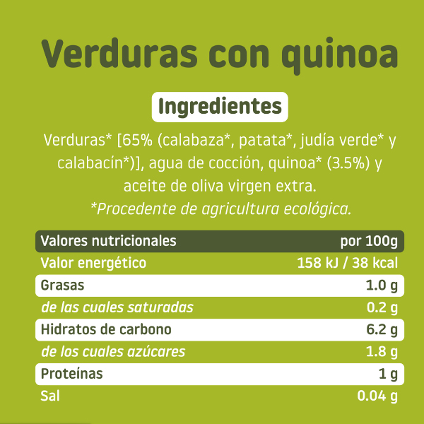 SMILEAT TARRITO VERDURA CON QUINOA ECO (230G)