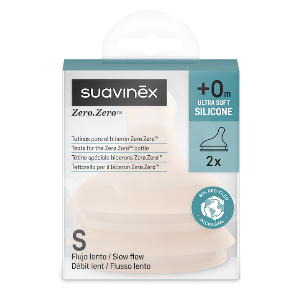 SUAVINEX TETINA ZERO.ZERO ANTICÓLICO SILICONA  FLUJO S +0M