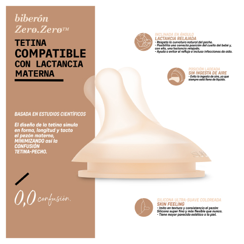 SUAVINEX TETINA ZERO.ZERO ANTICÓLICO SILICONA  FLUJO S +0M