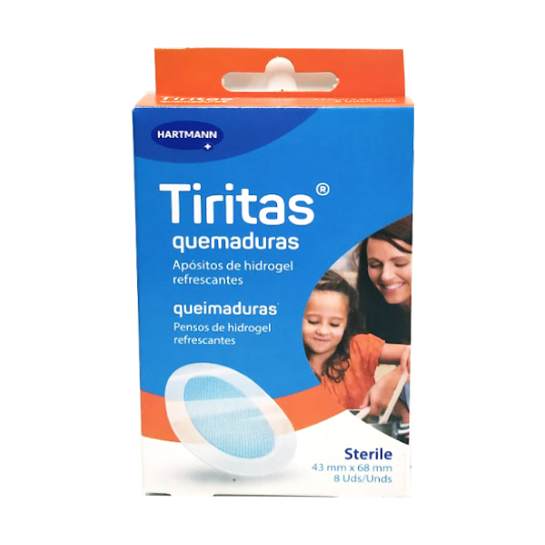 HARTMANN TIRITAS QUEMADURAS APOSITOS HIDROGEL ESTERIL (8 UNIDADES)