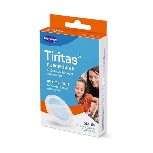 HARTMANN TIRITAS QUEMADURAS APOSITOS HIDROGEL ESTERIL (8 UNIDADES)