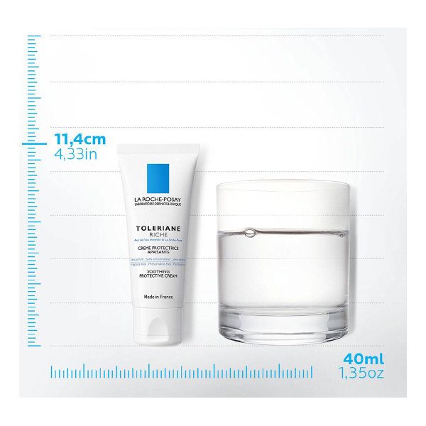 LA ROCHE POSAY TOLERIANE SENSITIVE RICA CUIDADO DERMATOLÓGICO HIDRATANTE PREBIOTICO (40ml)