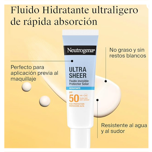 NEUTROGENA ULTRA SHEER FLUIDO HIDRATANTE SPF 50 (50ML)