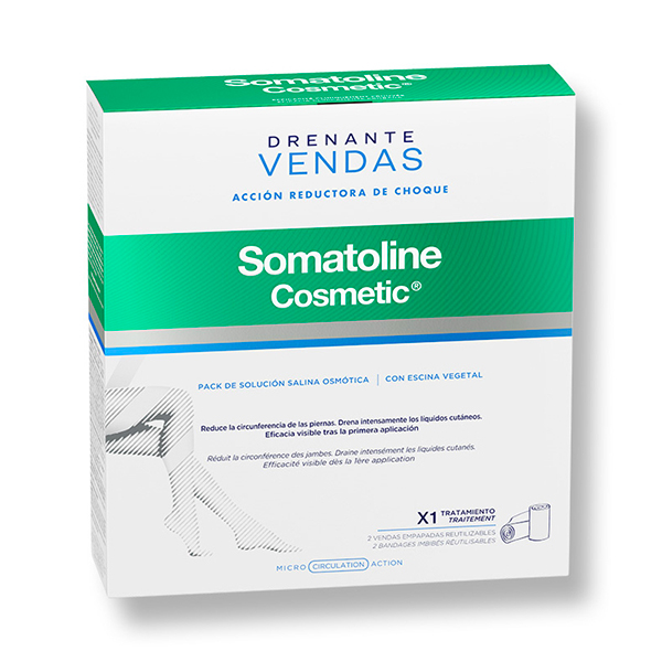 SOMATOLINE COSMETIC VENDAS DRENANTES ACCIÓN REDUCTORA DE CHOQUE ( 2 VENDAS REUTILIZABLES)