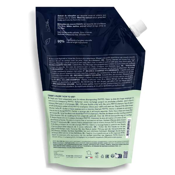 PHYTO VOLUMEN RECARGA CHAMPÚ CABELLO FINO ( REFILL 750ML)