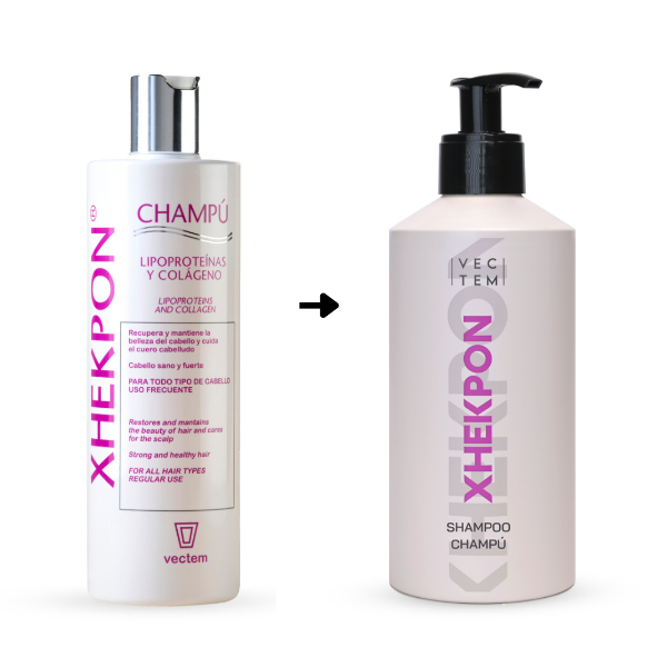 VECTEM XHEKPON CHAMPU COLÁGENO HIDROLIZADO LIPOPROTEÍNAS (300ML) FORMULA MEJORADA!