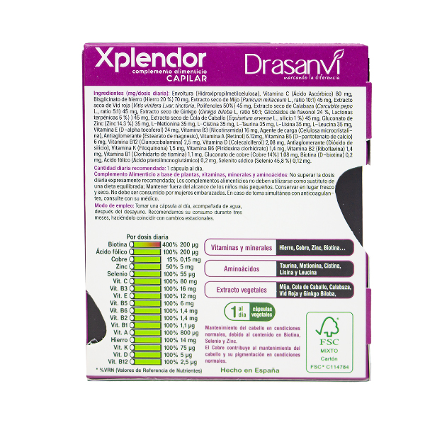 DRASANVI XPLENDOR CAPILAR (24 CÁPSULAS)