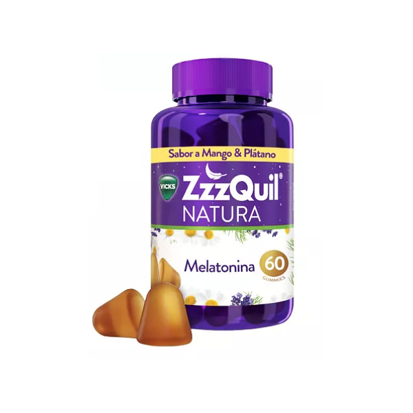 VICKS ZZZQUIL NATURA MELATONINA (60 GUMMIES PLATANO-MANGO)