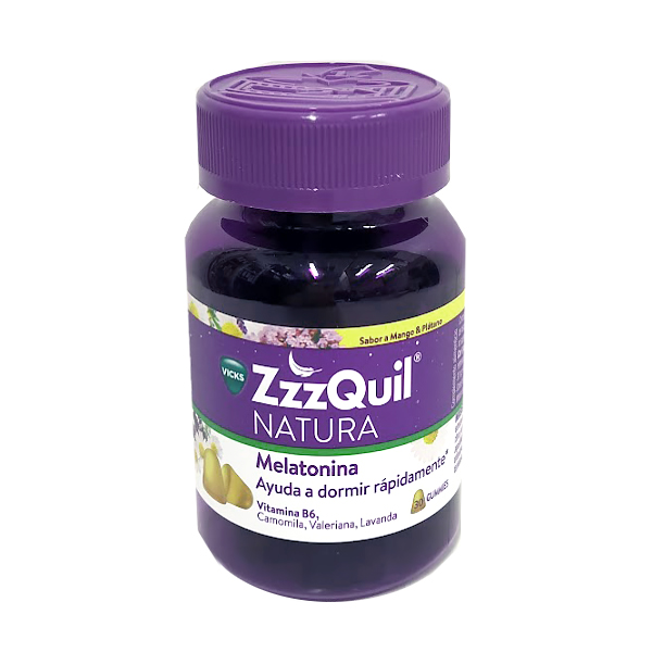 VICKS ZZZQUIL NATURA MELATONINA PLÁTANO & MANGO (30 GOMINOLAS)