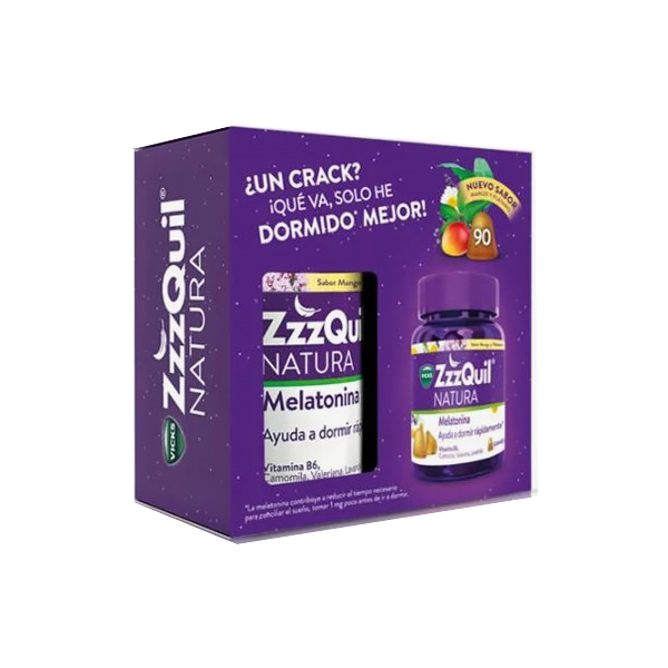VICKS ZZZQUIL NATURA SABOR MANGO & PLÁTANO (90 GUMMIES)