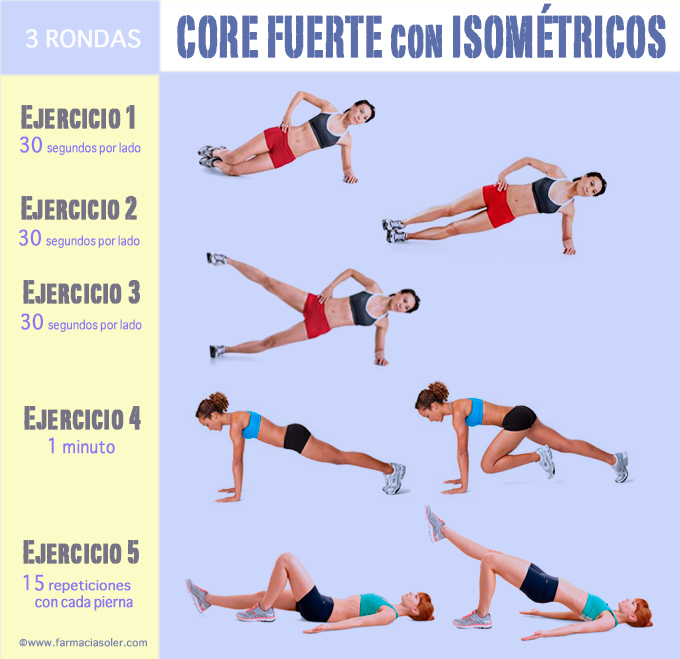 fortalecer core con ejercicios isométricos o estáticos